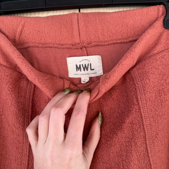 Madewell MWL Cozybrushed Straight Sweatpants 'Weathered Brick Orange' - Picture 3 of 5